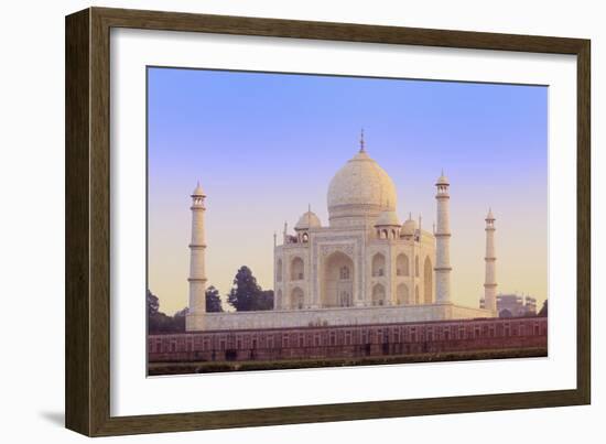 India, Uttar Pradesh, Agra, Taj Mahal in Rosy Dawn Light-Alex Robinson-Framed Photographic Print