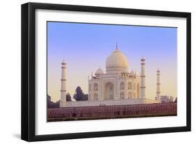 India, Uttar Pradesh, Agra, Taj Mahal in Rosy Dawn Light-Alex Robinson-Framed Photographic Print