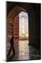 India, Uttar Pradesh. Agra. Taj Mahal minaret framed by mosque arch-Alison Jones-Mounted Photographic Print