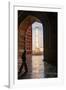 India, Uttar Pradesh. Agra. Taj Mahal minaret framed by mosque arch-Alison Jones-Framed Photographic Print