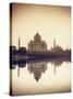 India, Uttar Pradesh, Agra, Taj Mahal (UNESCO Site) and Yamuna River at Sunset-Michele Falzone-Stretched Canvas