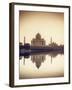 India, Uttar Pradesh, Agra, Taj Mahal (UNESCO Site) and Yamuna River at Sunset-Michele Falzone-Framed Photographic Print