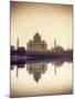 India, Uttar Pradesh, Agra, Taj Mahal (UNESCO Site) and Yamuna River at Sunset-Michele Falzone-Mounted Photographic Print