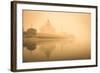 India, Uttar Pradesh, Agra, Taj Mahal (Unesco Site), Yamuna River and Morning Mist-Michele Falzone-Framed Photographic Print