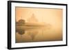 India, Uttar Pradesh, Agra, Taj Mahal (Unesco Site), Yamuna River and Morning Mist-Michele Falzone-Framed Photographic Print
