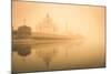 India, Uttar Pradesh, Agra, Taj Mahal (Unesco Site), Yamuna River and Morning Mist-Michele Falzone-Mounted Photographic Print