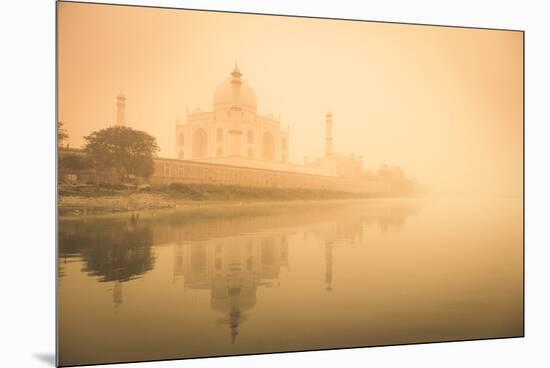 India, Uttar Pradesh, Agra, Taj Mahal (Unesco Site), Yamuna River and Morning Mist-Michele Falzone-Mounted Premium Photographic Print