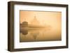 India, Uttar Pradesh, Agra, Taj Mahal (Unesco Site), Yamuna River and Morning Mist-Michele Falzone-Framed Photographic Print