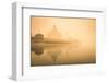 India, Uttar Pradesh, Agra, Taj Mahal (Unesco Site), Yamuna River and Morning Mist-Michele Falzone-Framed Photographic Print