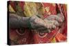 India, Uttar Pradesh, Mirzapur Woman Holding Grain-Ellen Clark-Stretched Canvas