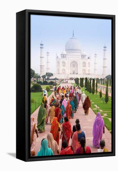 India, Uttar Pradesh, the Taj Mahal, This Mughal Mausoleum Has Become the Tourist Emblem of India-Gavin Hellier-Framed Stretched Canvas