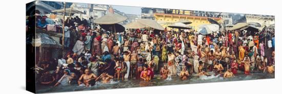 India Uttar Pradesh Varanasi (Benares) Religious Rites in the Holy Ganges-Gavin Hellier-Stretched Canvas
