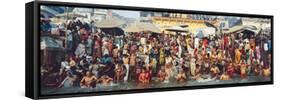 India Uttar Pradesh Varanasi (Benares) Religious Rites in the Holy Ganges-Gavin Hellier-Framed Stretched Canvas