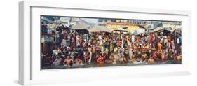 India Uttar Pradesh Varanasi (Benares) Religious Rites in the Holy Ganges-Gavin Hellier-Framed Photographic Print