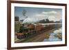 India - View of the Bombay-Poona Mail Train-Lantern Press-Framed Premium Giclee Print