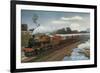 India - View of the Bombay-Poona Mail Train-Lantern Press-Framed Premium Giclee Print