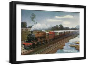India - View of the Bombay-Poona Mail Train-Lantern Press-Framed Art Print
