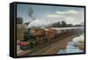 India - View of the Bombay-Poona Mail Train-Lantern Press-Framed Stretched Canvas