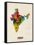 India Watercolor Map-Michael Tompsett-Framed Stretched Canvas