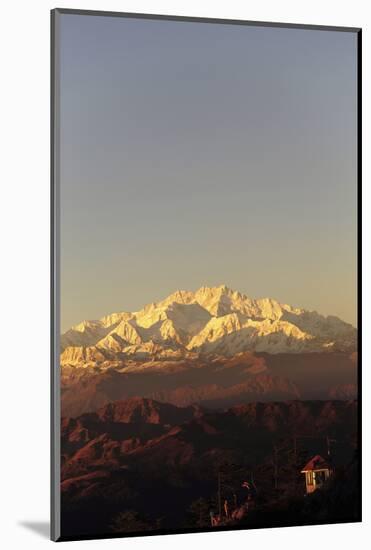 India, West Bengal, Singalila National Park, Sandakfu, Snowcapped Kangchenjunga-Anthony Asael-Mounted Photographic Print