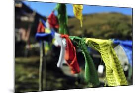 India, West Bengal, Singalila National Park, Tonglu, Buddhist Prayer Flags-Anthony Asael-Mounted Photographic Print