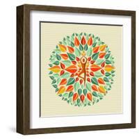 India - Yoga Mandala-cienpies-Framed Art Print