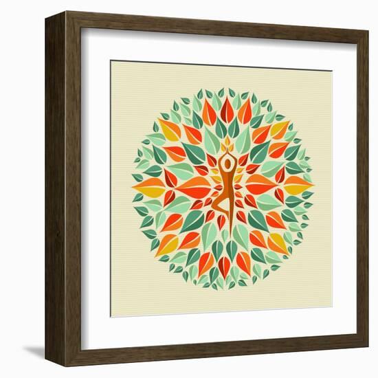 India - Yoga Mandala-cienpies-Framed Art Print