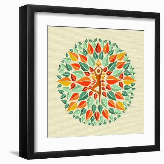 India - Yoga Mandala-cienpies-Framed Art Print