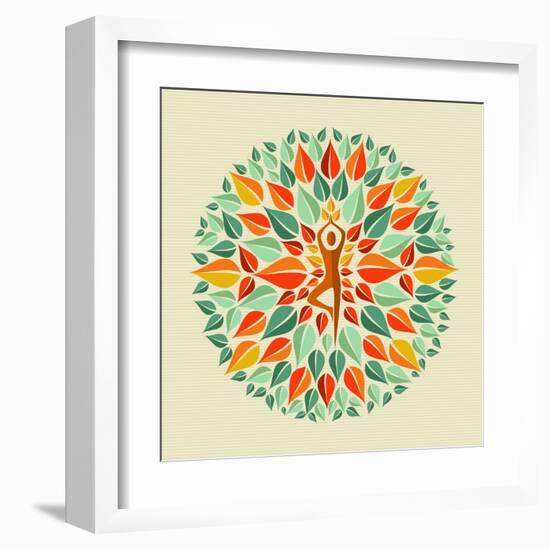 India - Yoga Mandala-cienpies-Framed Art Print