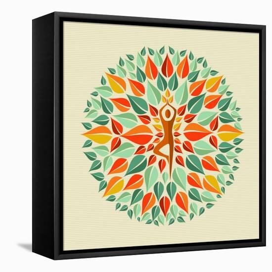 India - Yoga Mandala-cienpies-Framed Stretched Canvas
