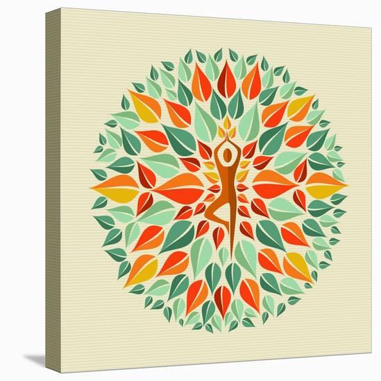 India - Yoga Mandala-cienpies-Stretched Canvas