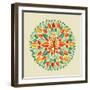 India - Yoga Mandala-cienpies-Framed Art Print