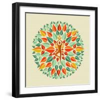 India - Yoga Mandala-cienpies-Framed Art Print