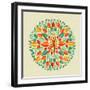 India - Yoga Mandala-cienpies-Framed Art Print