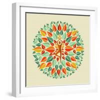 India - Yoga Mandala-cienpies-Framed Art Print