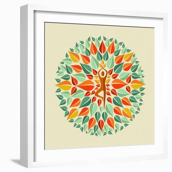 India - Yoga Mandala-cienpies-Framed Art Print