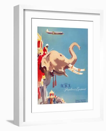 Indian Airlines Viscount Aircraft-Laurence Fish-Framed Giclee Print