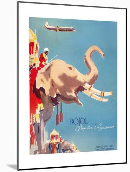 Indian Airlines Viscount Aircraft-Laurence Fish-Mounted Giclee Print