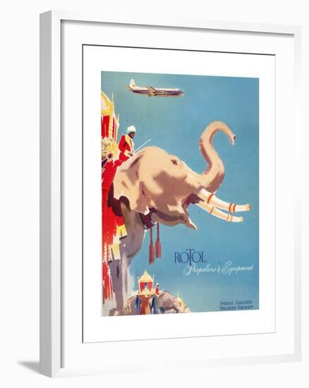 Indian Airlines Viscount Aircraft-Laurence Fish-Framed Art Print