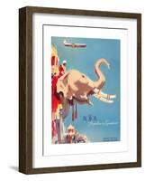 Indian Airlines Viscount Aircraft-Laurence Fish-Framed Art Print