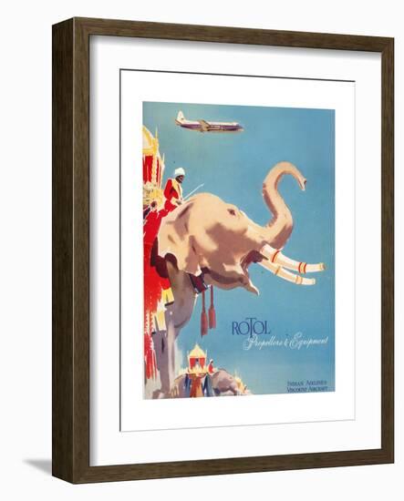 Indian Airlines Viscount Aircraft-Laurence Fish-Framed Art Print