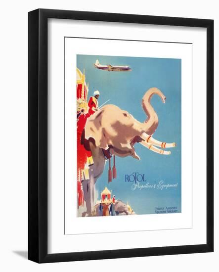 Indian Airlines Viscount Aircraft-Laurence Fish-Framed Art Print