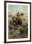 Indian and Buffalo, 1891-Edgar Samuel Paxson-Framed Giclee Print