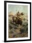 Indian and Buffalo, 1891-Edgar Samuel Paxson-Framed Giclee Print