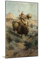 Indian and Buffalo, 1891-Edgar Samuel Paxson-Mounted Giclee Print