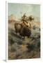 Indian and Buffalo, 1891-Edgar Samuel Paxson-Framed Giclee Print