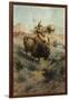 Indian and Buffalo, 1891-Edgar Samuel Paxson-Framed Giclee Print