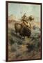 Indian and Buffalo, 1891-Edgar Samuel Paxson-Framed Premium Giclee Print