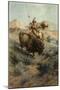 Indian and Buffalo-Edgar Samuel Paxson-Mounted Premium Giclee Print