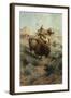 Indian and Buffalo-Edgar Samuel Paxson-Framed Giclee Print